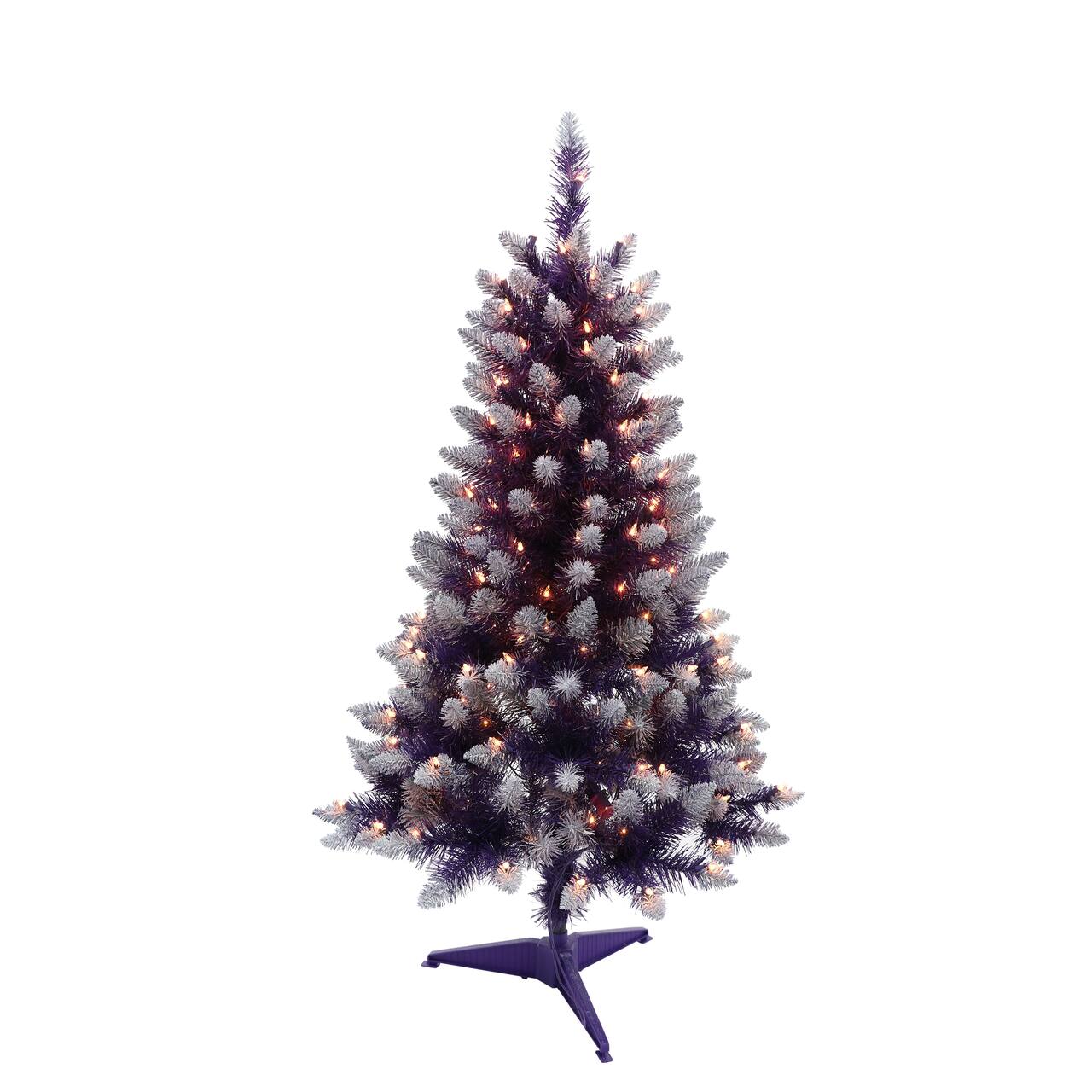 4ft. Pre-Lit Fashion Purple Pine Artificial Christmas Tree, Clear Lights